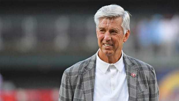 Apr 10, 2023; Philadelphia, Pennsylvania, USA; Philadelphia Phillies President of Baseball Operations Dave Dombrowski before game against the Miami Marlins at Citizens Bank Park. Mandatory Credit: Eric Hartline-USA TODAY Sports